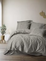 Cotton Box Спално бельо „Demure Vizon“ Jakarlı Saten – 100% памук сатен – 6 части – за спалня
