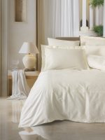 Cotton Box Спално бельо „Luxe Ekru“ Nakışlı Saten – 100% памук сатен – 6 части – за спалня