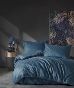 Cotton Box Спално бельо „Elegant Stripe Mavi“ Elegant Stripe Saten – 100% памук сатен – 4 части – за спалня