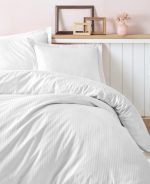 Cotton Box Спално бельо „Elegant Stripe Beyaz“ Elegant Stripe Saten – 100% памук сатен – 4 части – за спалня - Image 2