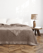 Покривало за спалня 240×260 см – 100% Памук – Waffle Texture – Mink (Тауп / Бежово-кафяв нюанс) - Image 2
