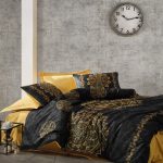 Cotton Box Спално бельо „Alvina Gold“ Памук Сатен – 100% памук сатен – 6 части – за спалня