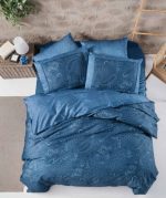 La Romano Спално бельо „Theron Blue“ Premium Satin – 100% памук – 6 части – за спалня