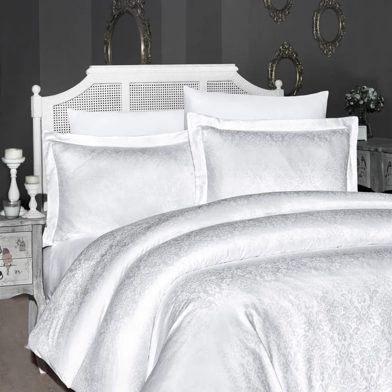 prod_07177f1c-b591-476a-97e0-64e662c760a8 First Choice Спално бельо „Misra White“ Jacquard Satin – 100% памук – 6 части – за спалня - Image 1