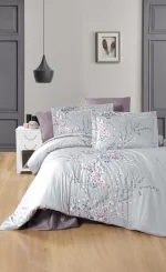 First Choice Спално бельо „Wisteria Lilac“ Памучен сатен – 100% памук – 6 части – за спалня