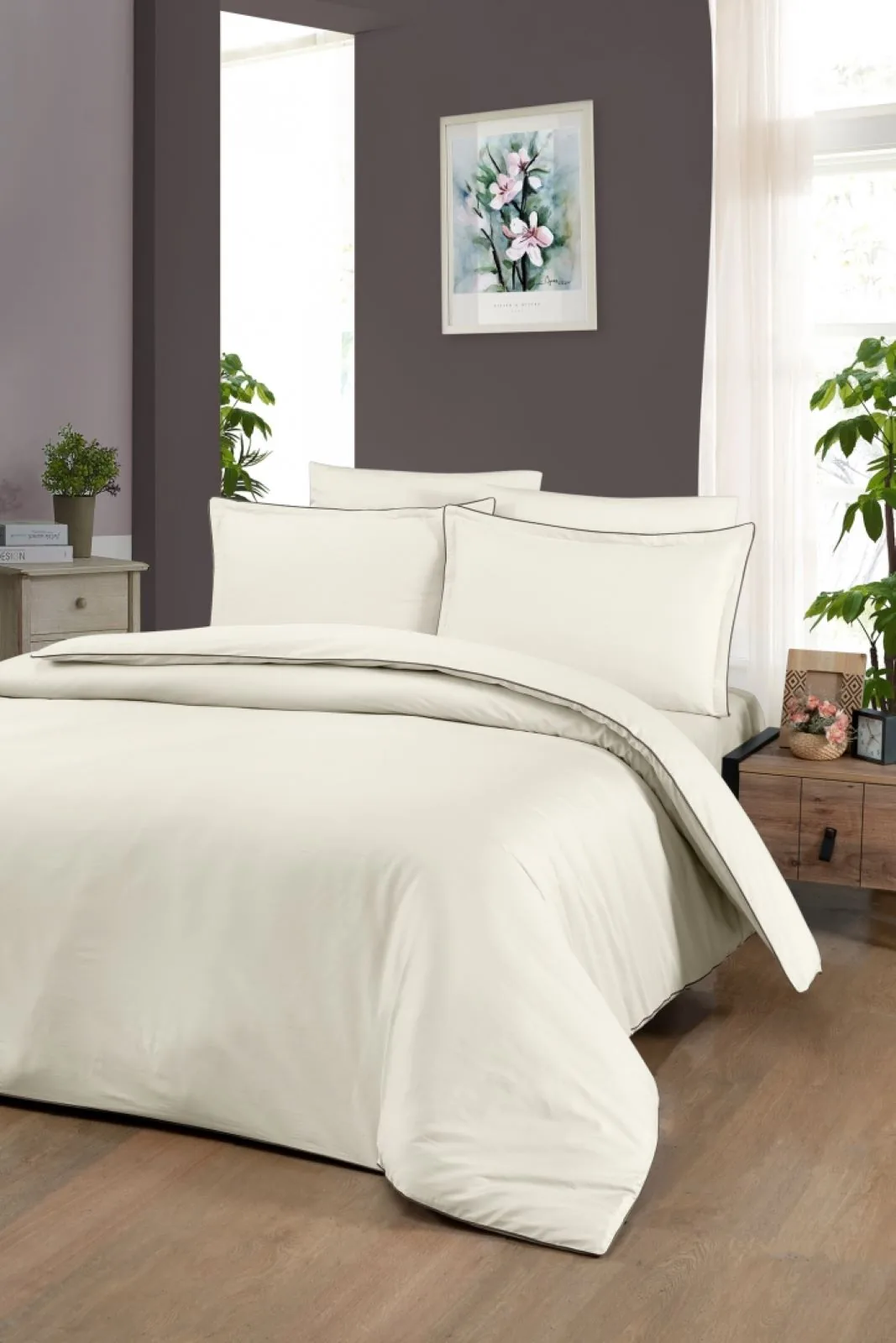 prod_0beb8fc3-7218-4c68-b486-63723683f38e La Romano Спално бельо „Lucca Cream“ Premium Satin – 100% памук – 6 части – за спалня - Image 1