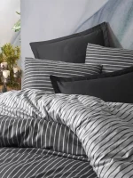 Cotton Box Спално бельо „Smart Bamboo Antrasit“ Bambu Saten – 60% памук и 40% бамбук – 6 части – за спалня - Image 2