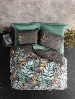 Cotton Box Спално бельо „Clorasa Mint“ Saten – 100% памук сатен – 6 части – за спалня