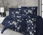 First Choice Спално бельо „Arya Navi Blue“ Памучен сатен – 100% памук – 7 части – за спалня с две завивки