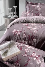 First Choice Спално бельо „Evan Lilac“ Памучен сатен – 6 части – за спалня - Image 2