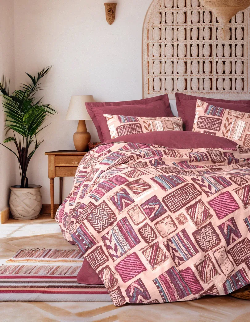 prod_2fc70825-055d-4708-88b2-5de3f8521465 Cotton Box Спално бельо „Estilo Bordo“ Ethnic Ranforce – 100% памук – 4 части – за спалня - Image 1