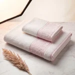 Комплект кърпи „Elegant with-pink“ бяло розе -100% Памук
