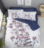 First Choice Спално бельо „Luanda Blue“ памучен сатен – 100% памук – 6 части – за спалня