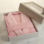 Дамски халат – 100% памук – Пудра розово - Image 3