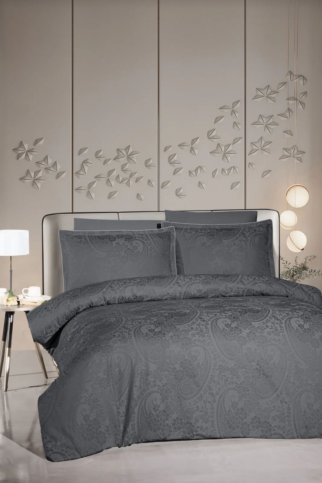 prod_5926dcd0-a0db-4090-abf6-6e5fc59c2fad La Romano Спално бельо „Tracy Steel Grey“ Premium Satin – 100% памук – 6 части – за спалня - Image 1