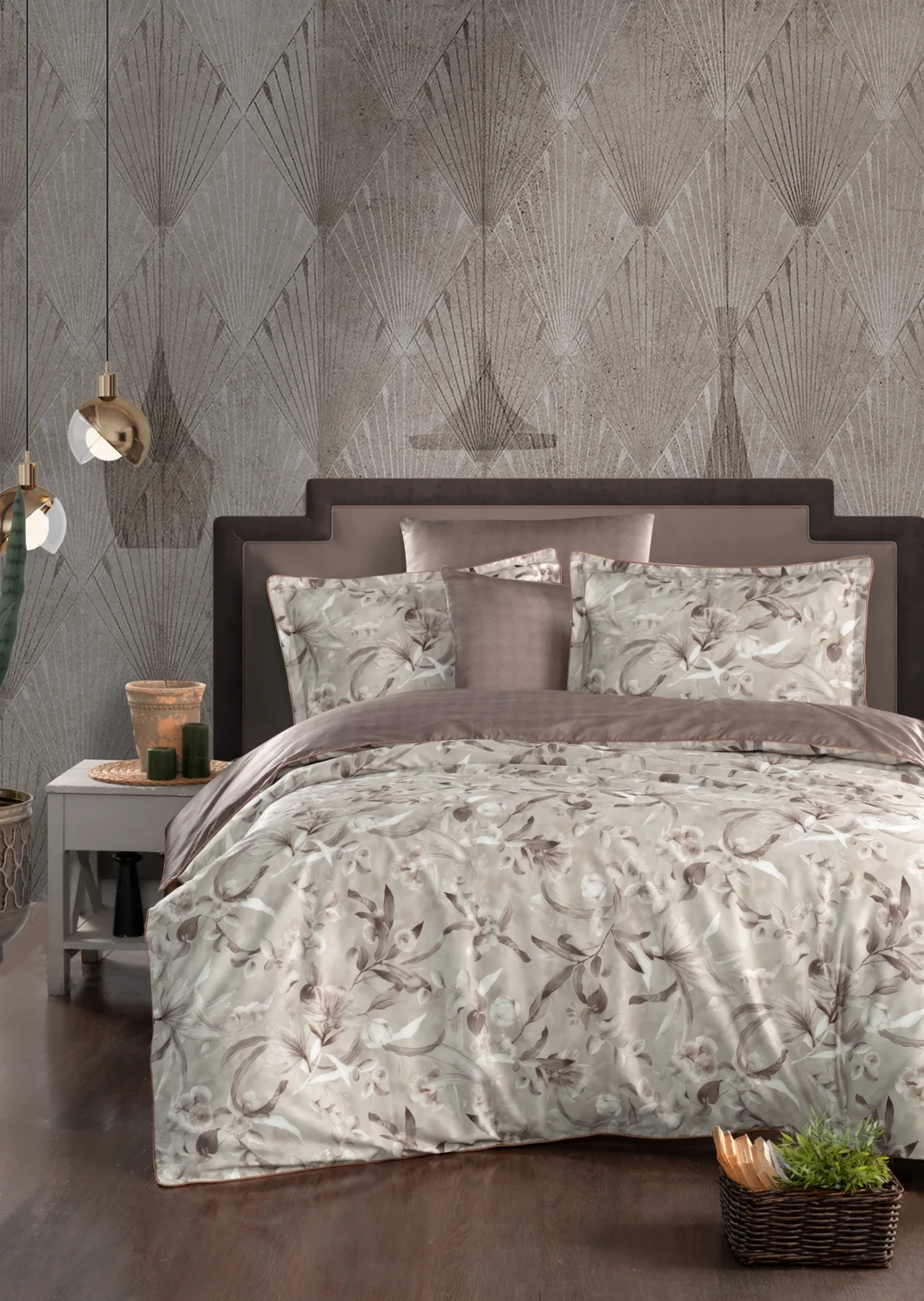 prod_67f00db7-4eab-42db-9fab-60034c01ba71 La Romano Спално бельо „Kiana Wooden“ Premium Satin – 100% памук – 6 части – за спалня - Image 1
