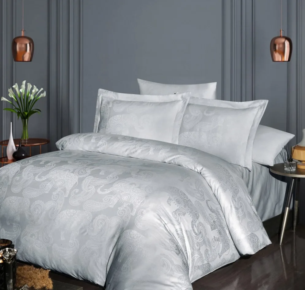 prod_699d1ac5-3438-48f4-a62f-290a91daef41 First Choice Спално бельо „Doreta Silver“ Satin Jacquard – 100% памук – 6 части – за спалня - Image 1