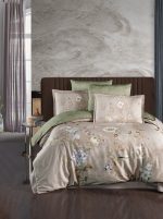 La Romano Спално бельо „Indila Cedar“ Premium Satin – 100% памук – 300 TC – 6 части – за спалня
