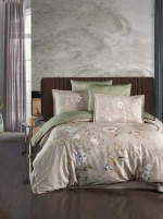 La Romano Спално бельо „Indila Cedar“ Premium Satin – 100% памук – 300 TC – 6 части – за спалня