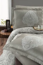 First Choice Спално бельо „Milena Beige“ Памучен сатен – 100% памук – 6 части – за спалня - Image 2