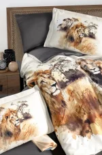 First Choice Спално бельо „Lion 3D“ Памучен сатен – 6 части – за спалня - Image 2