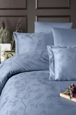 First Choice Спално бельо „Stesha Dusty Blue“ Jacquard Satin – 100% памук – 6 части – за спалня - Image 2