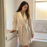 Унисекс комплект за баня – 100% памук – Бежов - Image 2