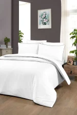 La Romano Спално бельо „Lucca White“ Premium Satin – 100% памук – 6 части – за спалня