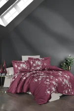 First Choice Спално бельо „Arya Rose“ Памучен сатен – 7 части – за спалня с два плика