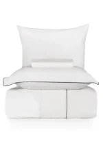 La Romano Спално бельо „Lucca White“ Premium Satin – 100% памук – 6 части – за спалня - Image 3