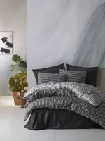 Cotton Box Спално бельо „Smart Bamboo Antrasit“ Bambu Saten – 60% памук и 40% бамбук – 6 части – за спалня - Image 3