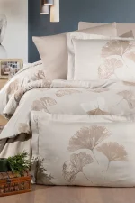 First Choice Спално бельо „Sofira Beige“ Памучен сатен – 100% памук – 7 части – за спалня с два плика - Image 2