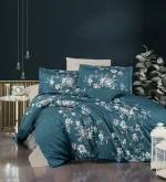 First Choice Спално бельо „Arya Turquoise“ Памучен сатен – 100% памук – 7 части – за спалня с две завивки