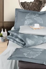 First Choice Спално бельо „Sofira Indigo“ Памучен сатен – 100% памук – 7 части – за спалня с два плика - Image 2