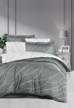 First Choice Спално бельо „Mesi Moon Mist“ Памучен сатен – 100% памук –7 части – за спалня с два плика