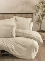 Cotton Box Спално бельо „Darian“ Cotton Keten – 25% лен и 75% памук – 6 части – за спалня - Image 2