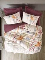 Cotton Box Спално бельо „Flos Bordo“ Ranforce – 100% памук – 4 части – за спалня