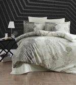First Choice Спално бельо „Lona Dark Green“ памучен сатен – 100% памук – 7 части – за спалня