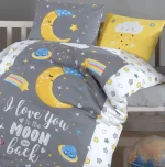 „Moon & Stars“ Детски спален комплект Clasy Памук Ранфорс – 4 части – за детско легло - Image 2