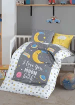 „Moon & Stars“ Детски спален комплект Clasy Памук Ранфорс – 4 части – за детско легло