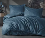 Cotton Box Спално бельо „Stripe - Mavi“ Saten – 100% памук сатен – 7 части – за спалня с два плика - Image 2