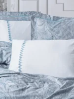 Cotton Box Спално бельо „Stilla Blue“ Elite Saten – 100% памук сатен 300TC – 6 части – за спалня - Image 2