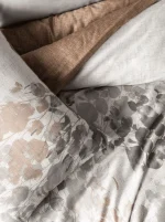Cotton Box Спално бельо „Blatt Gray“ Памук Сатен – 100% памук сатен – 7 части – за спалня с два плика - Image 2
