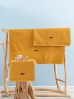 Cotton Box Комплект хавлиени кърпи „Wellness Sunset Sarı“ – 3 части – 100% памук