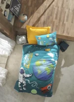 Cotton Box Детско спално бельо „Little Astronaut Turkuaz“ Ranforce – 100% памук ранфорс – 3 части – за единично легло