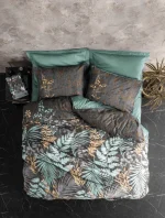 Спално бельо  „Clorasa Mint“  Family - Памук Сатен -7 части – с 2 единични плика-Cotton box