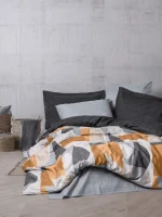 Cotton Box Спално бельо „Giorno Gri“ Modern Ranforce – 100% памук ранфорс – 3 части – за единично легло - Image 2