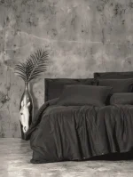 Cotton Box Спално бельо „Smart Bamboo Black“ Bambu Saten – 60% памук и 40% бамбук – 6 части – за спалня