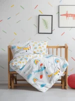 Cotton Box Бебешко спално бельо „Sky Mavi“ Bebek Ranforce – 100% памук – 4 части – за бебешко легло