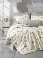 Спално бельо „Evo Gray“  Cotton Box - 5 части - за спалня - Image 3